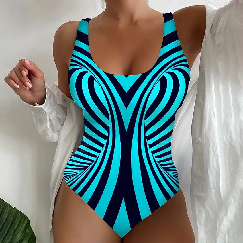 Oferta ograniczona czasowo【S~6XL】Seksowny, jednoczęściowy kostium kąpielowy w paski