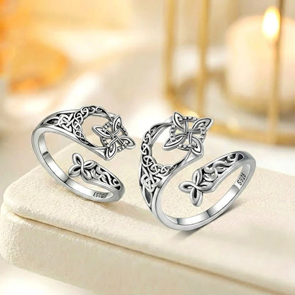【Compra 1, llévate 1 gratis】Anillo de nudo celta de plata S925 con