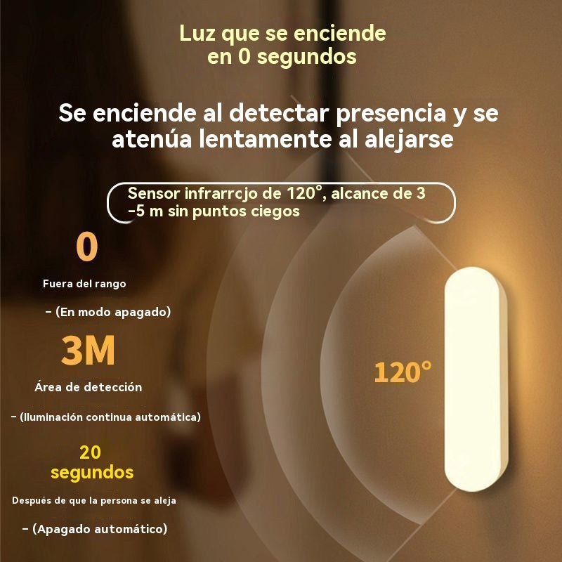 【Juego de 2 piezas】Luz LED inteligente con sensor de presencia, fácil de cargar y práctica.