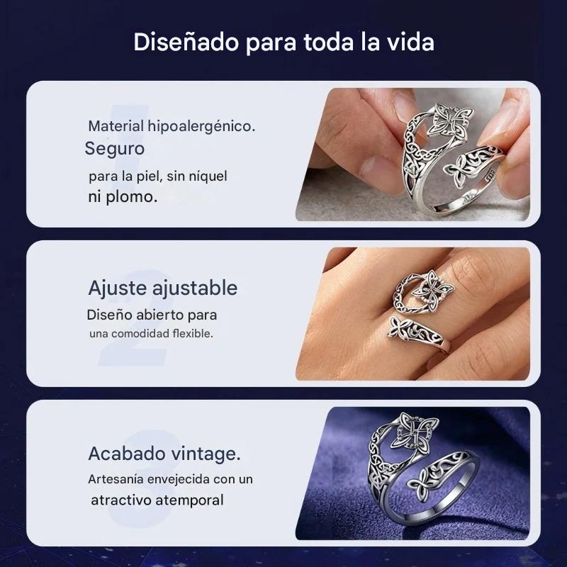 【Compra 1, llévate 1 gratis】Anillo de nudo celta de plata S925 con