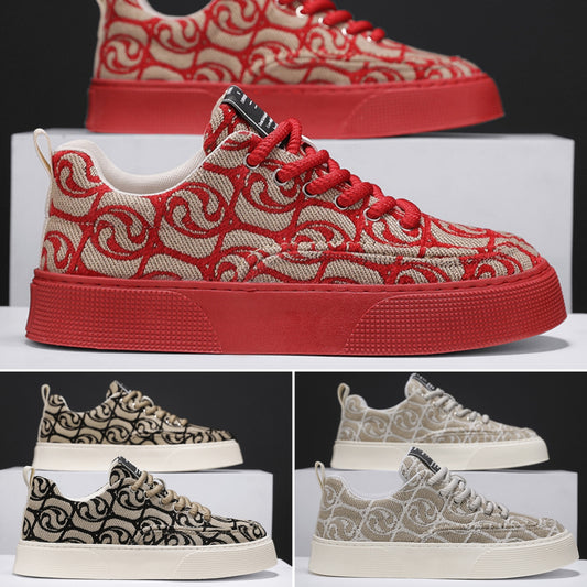 【39-44】 💯🤩 2024 zapatos casuales de tela para hombre con bordado estampado_3853414