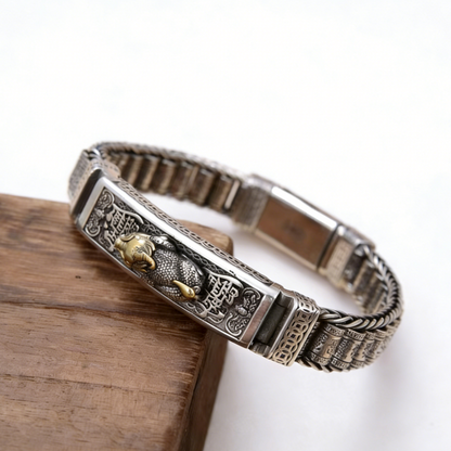 Pulsera de plata de ley para atraer la riqueza y la buena suerte
