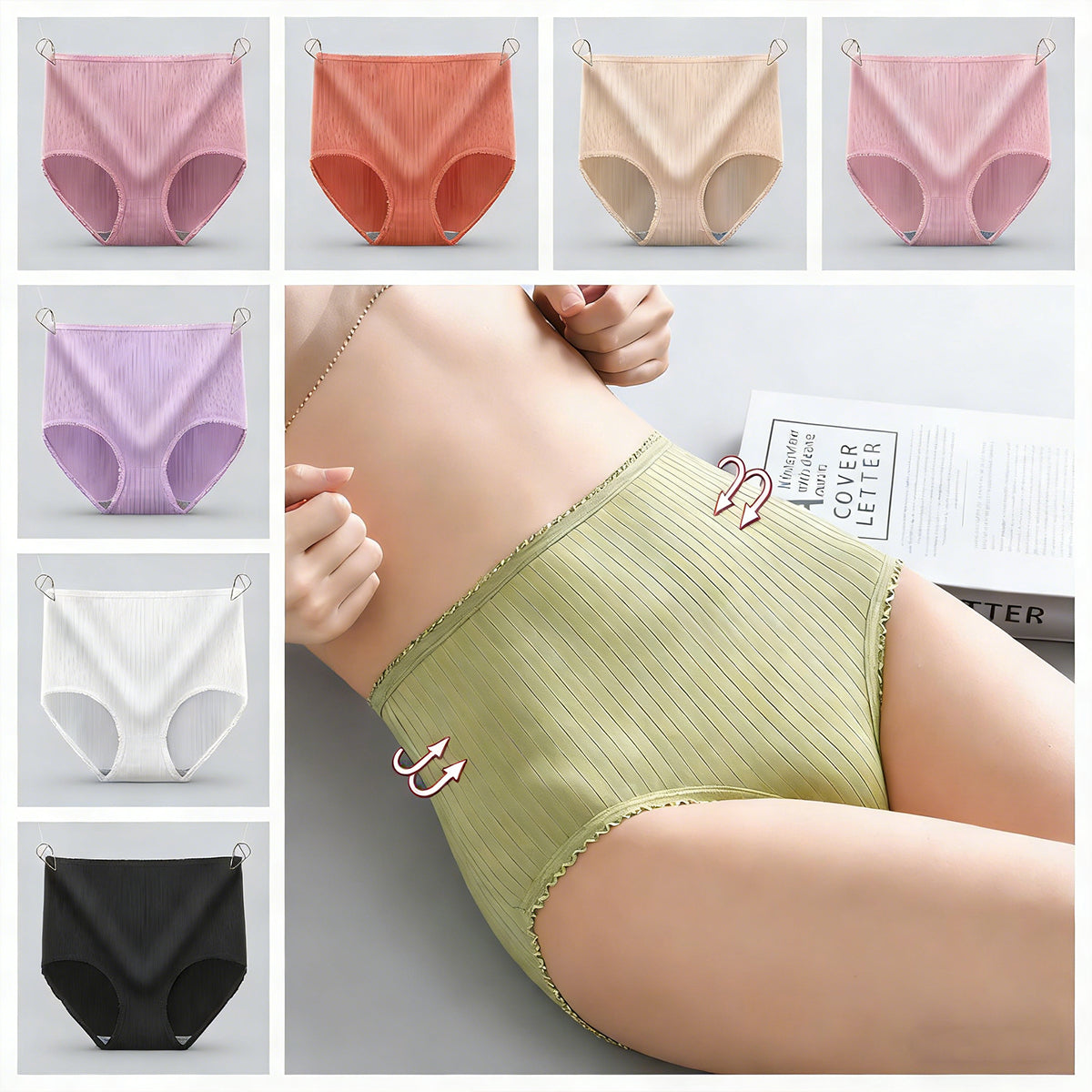 【Oferta por tiempo limitado】bragas antibacterianas impermeables de cintura alta