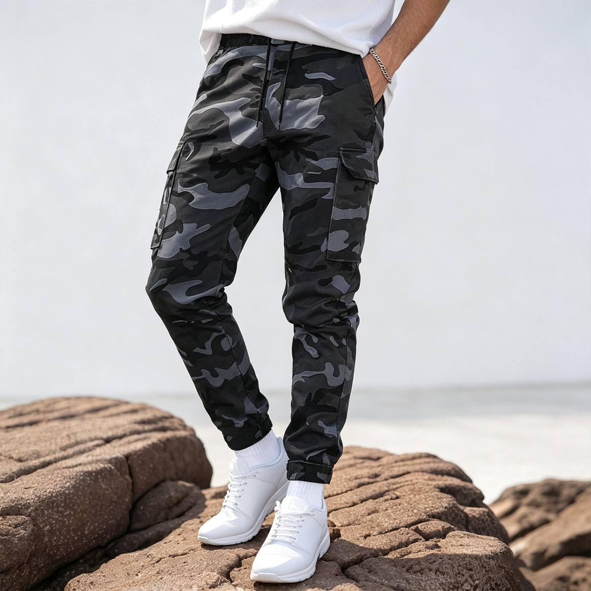 【Descuento】 Pantalones de trabajo tácticos resistentes: mezcla de nailon y algodón, muchos bolsillos funcionales, ideales para trabajos al aire libre