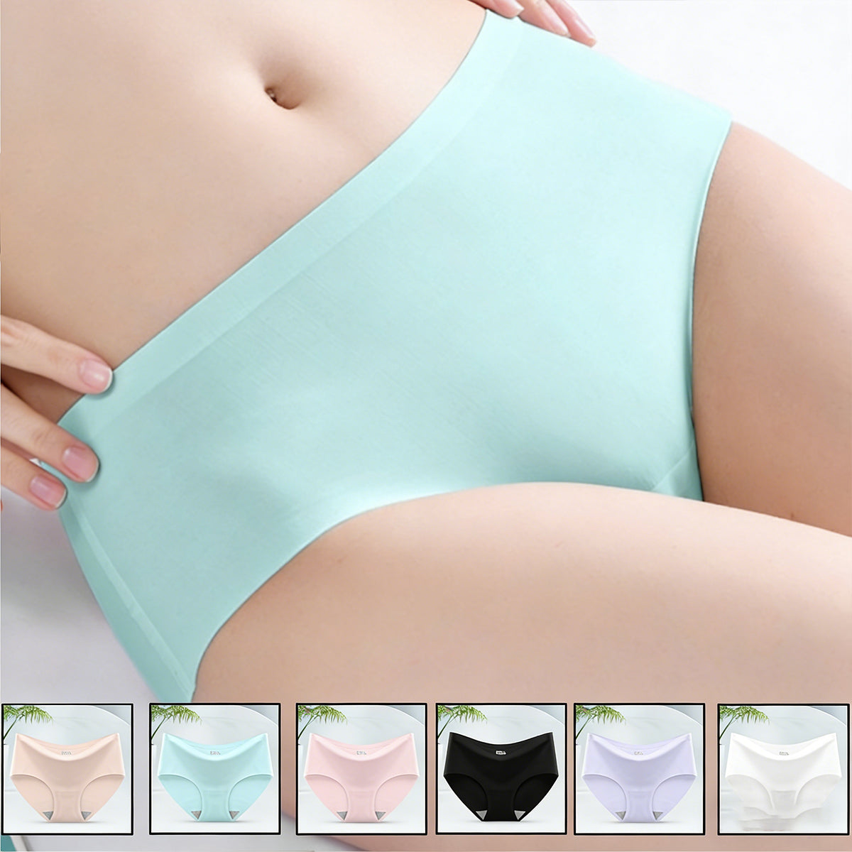 Ropa interior de seda helada sin costuras para mujer