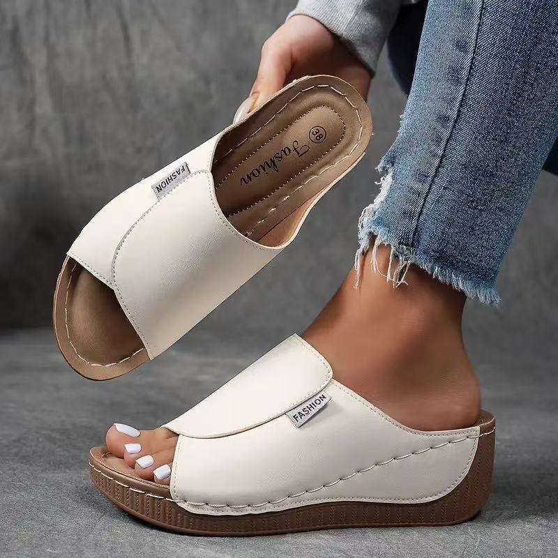 [36-43] Zapatillas de cuña con suela gruesa para mujer