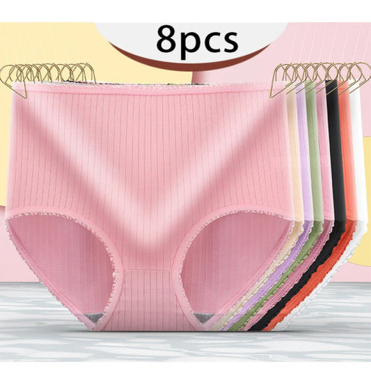 🔥【8/16 piezas 】🔥Oferta del último día 49% de descuento🔥Bragas de cintura alta antibacterianas absorbentes de humedad para mujer_3833635