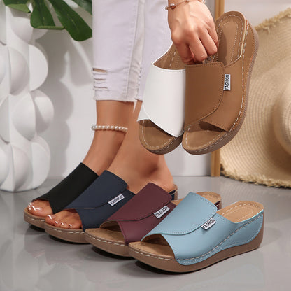 [36-43] Zapatillas de cuña con suela gruesa para mujer