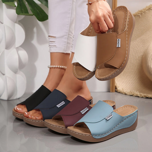 [36-43] Zapatillas de cuña con suela gruesa para mujer