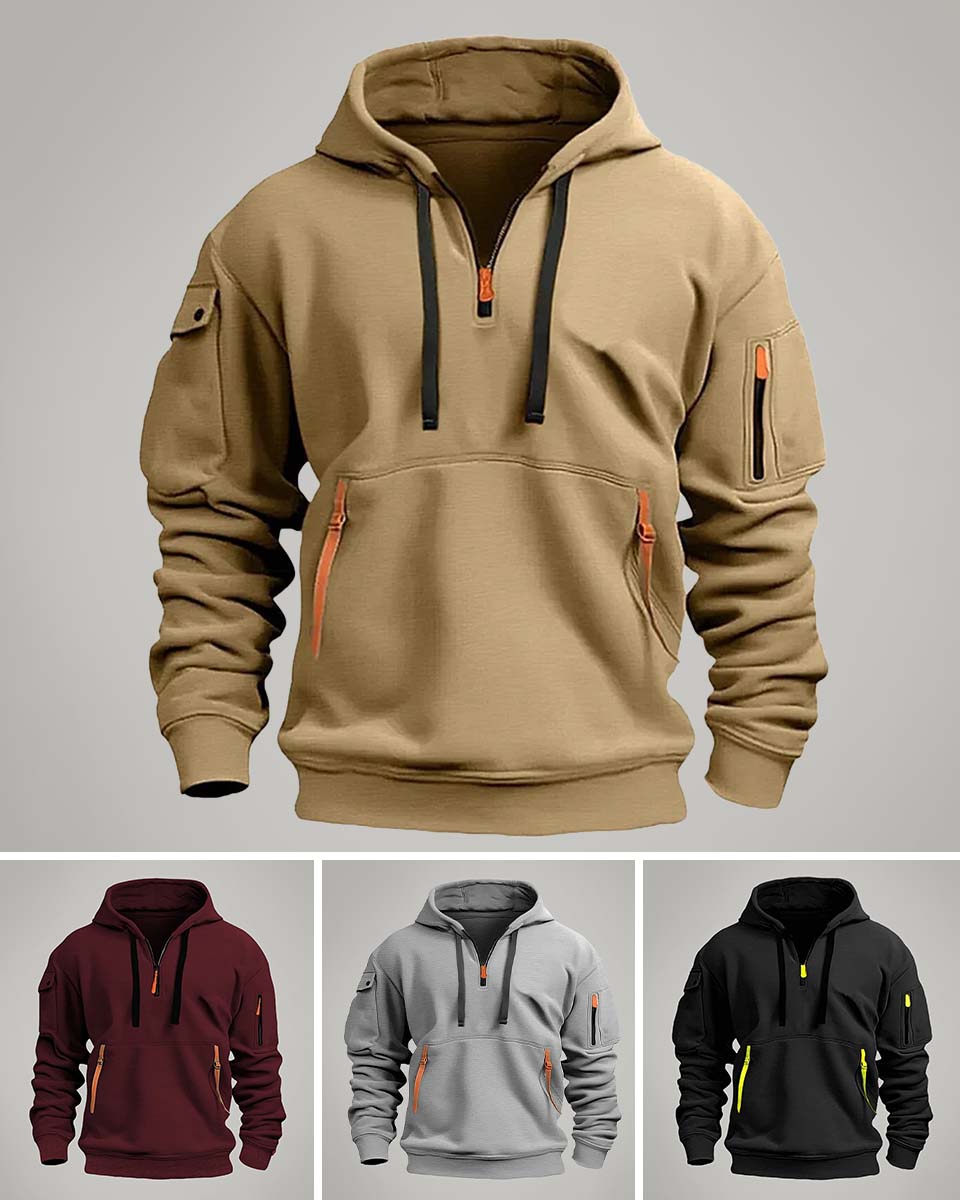 Chaqueta Deportiva con Cremallera  Multibolsillos para Hombre: Estilo Diario