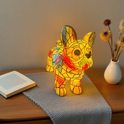 Lámpara de mesa con forma de gato, lámpara de noche retro fabricada en resina de colores, con temática de gatos