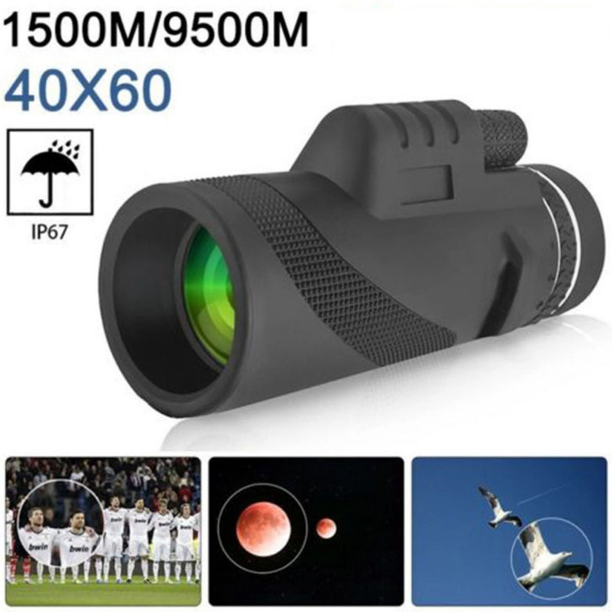 Telescopio para exteriores， con visión clara y compatible con móvil