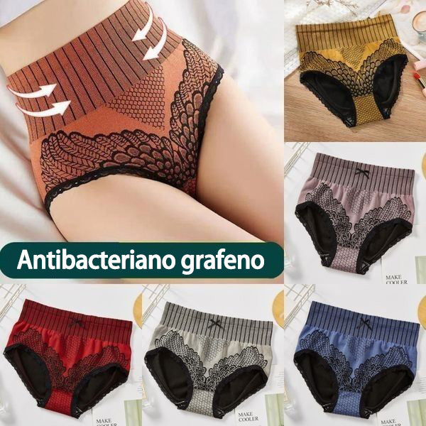 50% 【7piezas】[40-85kg]Bragas con control de barriga de cintura alta para mujer