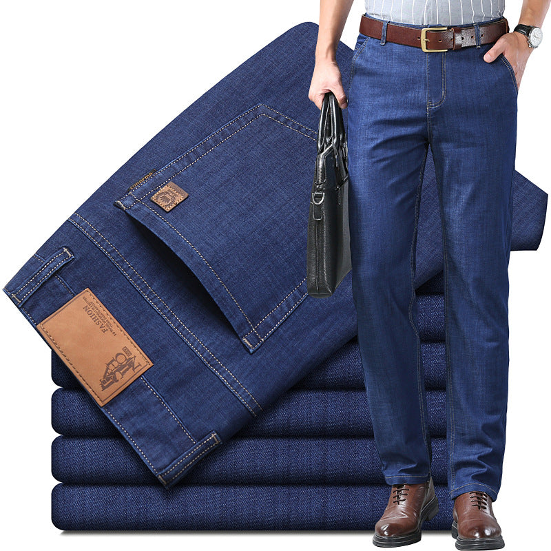 【60-110KG】Jeans de hombre, sencillos, casuales, versátiles, tallas grandes