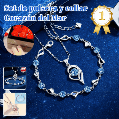 Set pulsera de plata 925 + collar Corazón del Océano