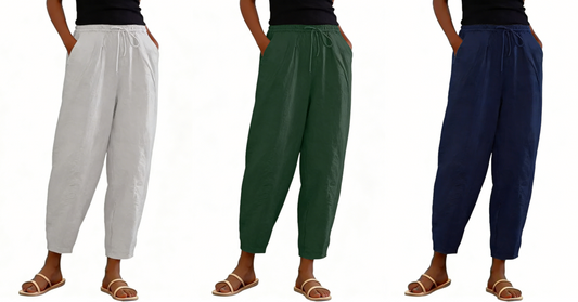 😍💕【40-120 kg】Pantalones casuales para mujer de algodón y lino ✅️Pago contra entrega