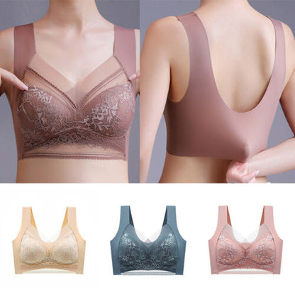 🔥【1 lote de 4 piezas】👙【40-110 kg】Sujetador de encaje cómodo sin costuras