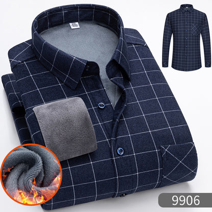🔥👔【L-5XL】Camisa de negocios cálida de manga larga de otoño e invierno.3849551