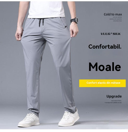 【40-115kg】Pantaloni noi de mătase elastică din gheață pentru primăvară și vară 2025_4038418