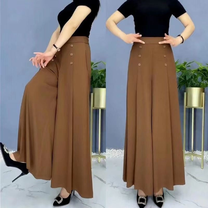 💖【M-5XL】Ženske modne hlače s visokim strukom i širokim nogavicama, mekane i s elegantno padajućim materijalom, vrhunske kvalitete