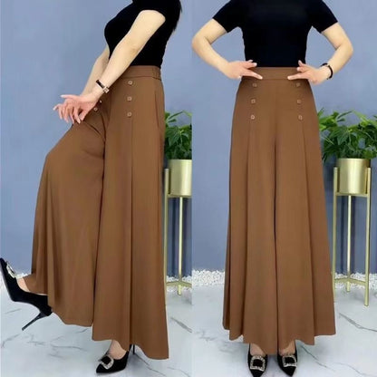 💖【M-5XL】Ženske modne hlače s visokim strukom i širokim nogavicama, mekane i s elegantno padajućim materijalom, vrhunske kvalitete