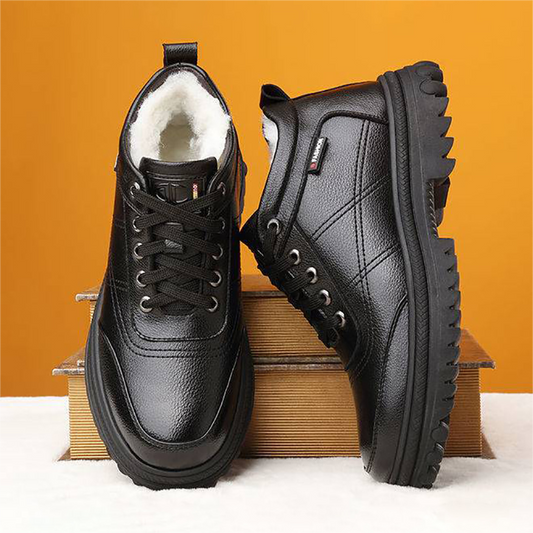 【39-44】 Zapatos de cuero de suela gruesa, cálidos y esponjosos, engrosados de invierno para hombres_3832411