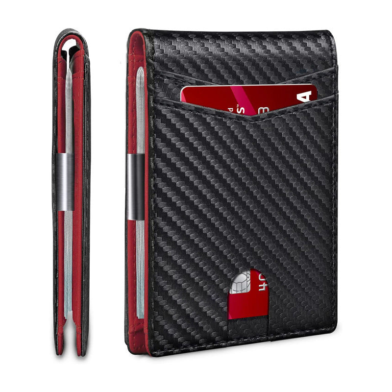 【Descuento por tiempo limitado】Imprescindible para hombres，Cartera minimalista para hombre con función de protección RFID