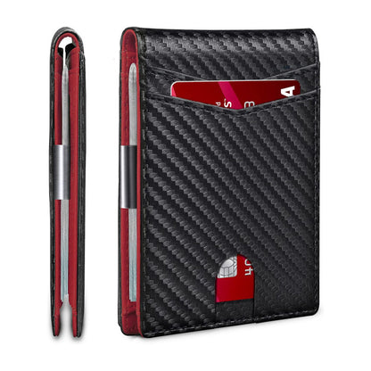 【Descuento por tiempo limitado】Imprescindible para hombres，Cartera minimalista para hombre con función de protección RFID