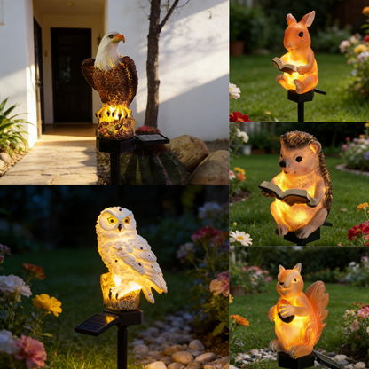 Lámpara solar decorativa de búho: luz cálida para tu jardín