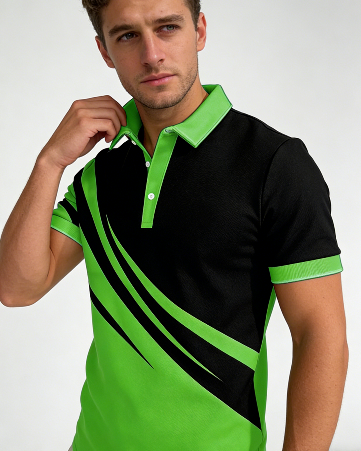 【S-6XL】 Nueva camiseta polo de hombre de verano con estampado a rayas en 3D