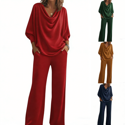 Nuevo conjunto de dos piezas cómodo de terciopelo para mujer