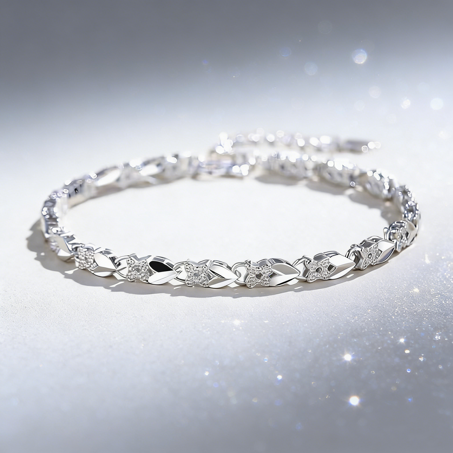 Love New Fashion Pulsera de plata 925 con un trébol de cuatro hojas para mujer