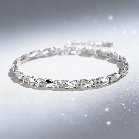 Love New Fashion Pulsera de plata 925 con un trébol de cuatro hojas para mujer