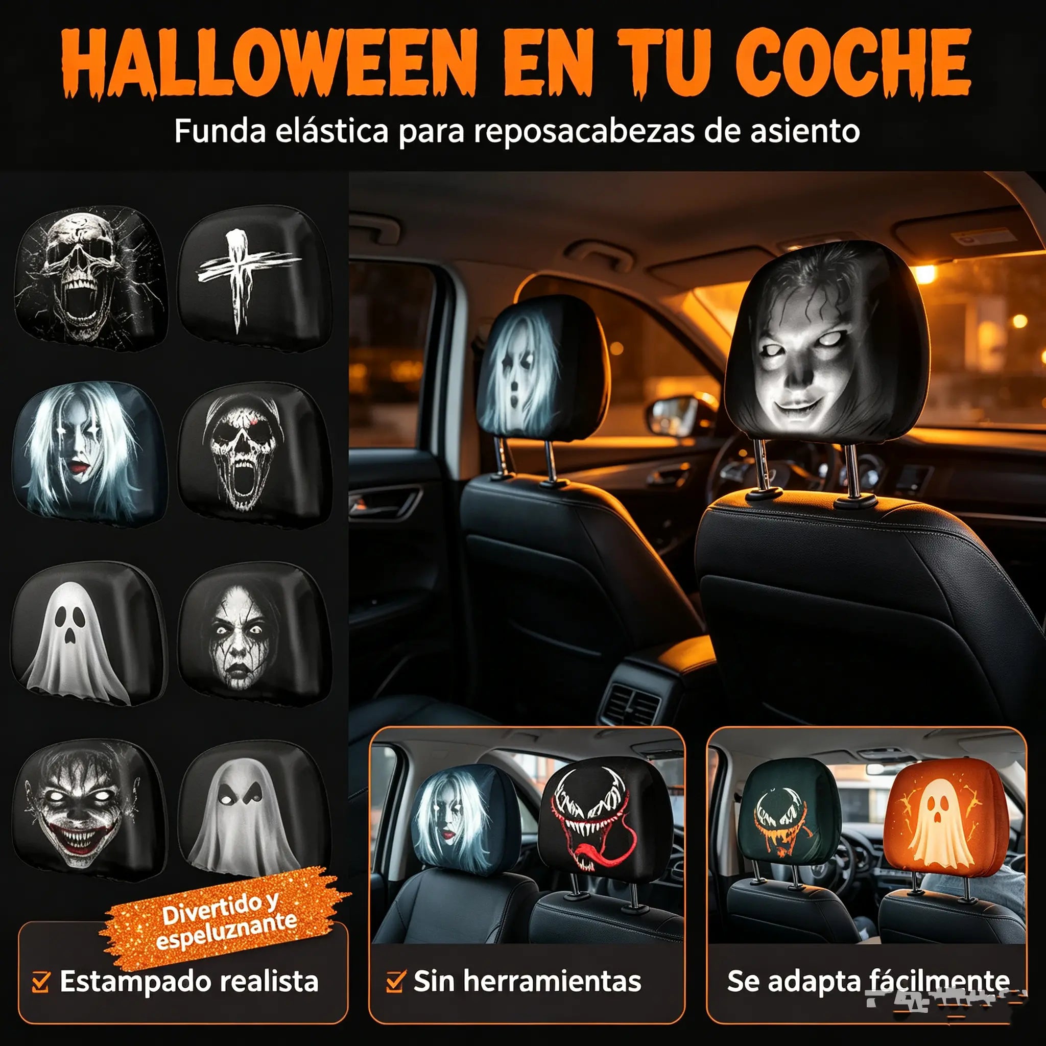 4 bucăți/124 lei – Husă pentru scaun auto cu o expresie amuzantă