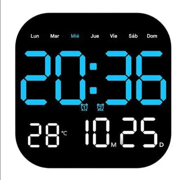 Reloj digital para el hogar y la oficina: ¡despierte suavemente y olvídese de las alarmas molestas! Brillo ajustable, funcionamiento silencioso por la noche. También muestra la temperatura. Un compañero fiable para su día a día.