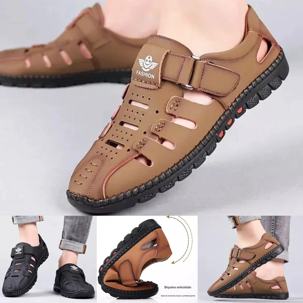 【38-44】2026 verano nuevos zapatos casuales huecos transpirables para hombres suela suave
