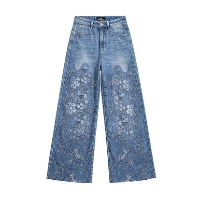 💥 VENTA VENTA 💥👖Modernos vaqueros con parches de encaje